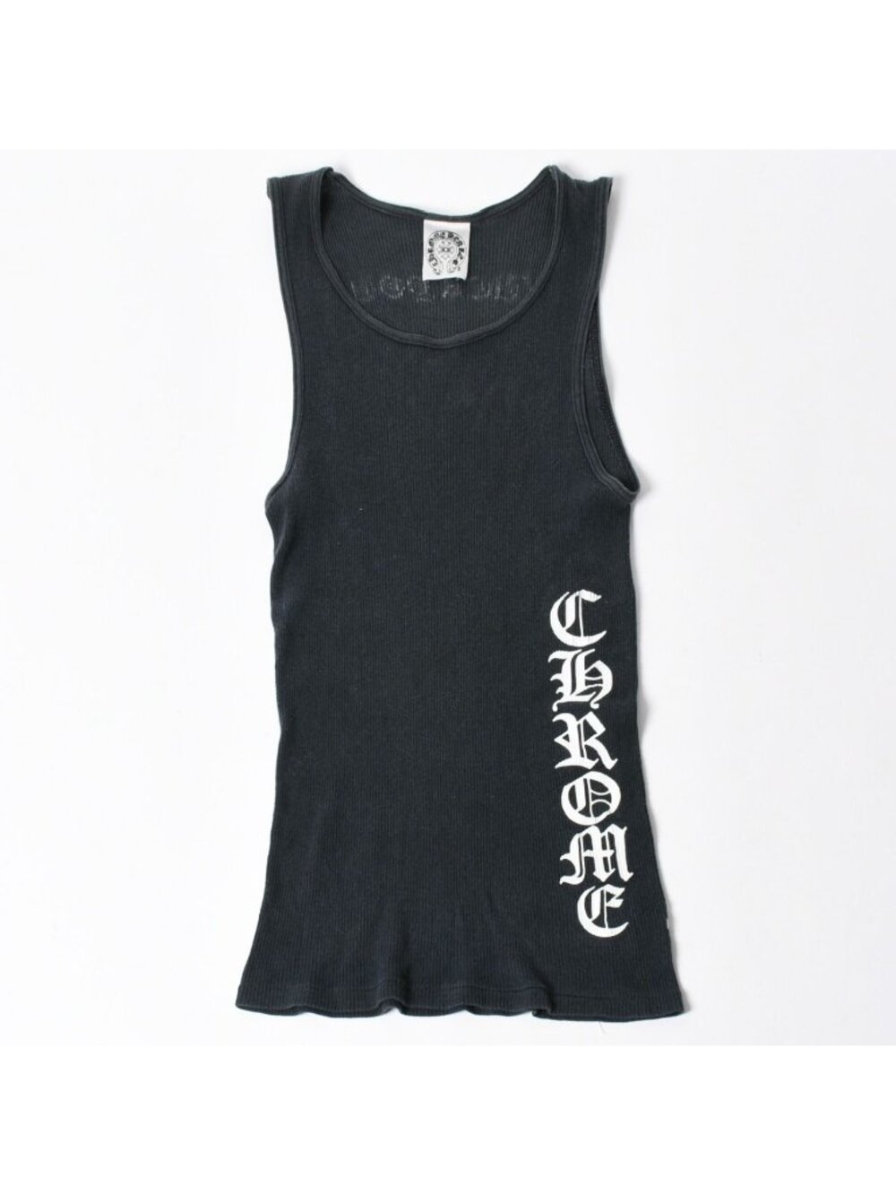 Chrome Hearts Vintage English Side Logo Tank Top Cotton Black White